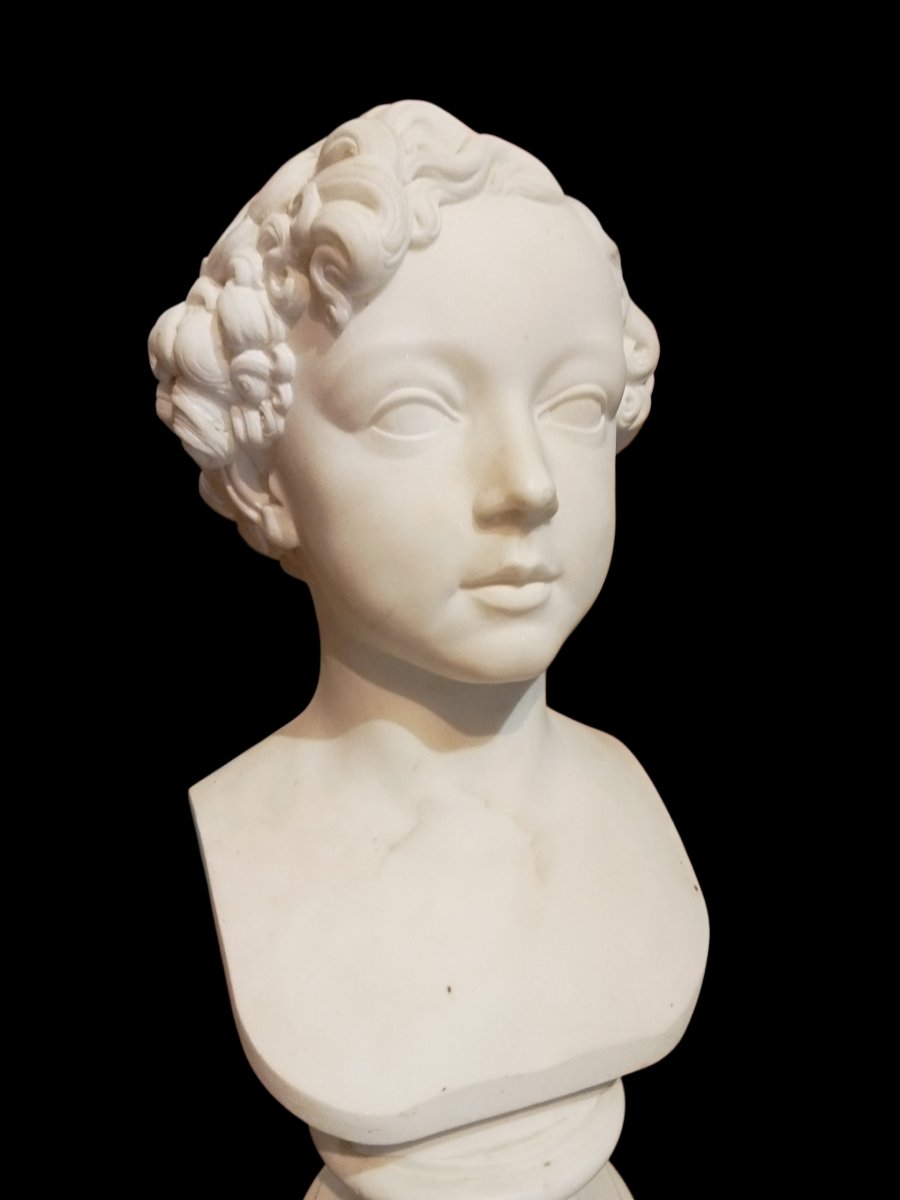 Sculpture, Marble Bust Of Louis-napoleon, Imperial Prince, Second Empire Period -photo-3