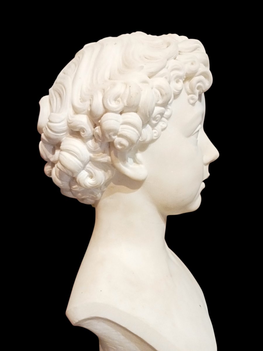 Sculpture, Marble Bust Of Louis-napoleon, Imperial Prince, Second Empire Period -photo-1
