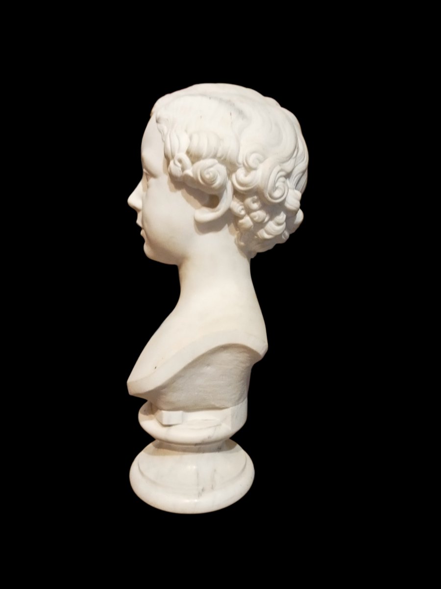 Sculpture, Marble Bust Of Louis-napoleon, Imperial Prince, Second Empire Period -photo-3