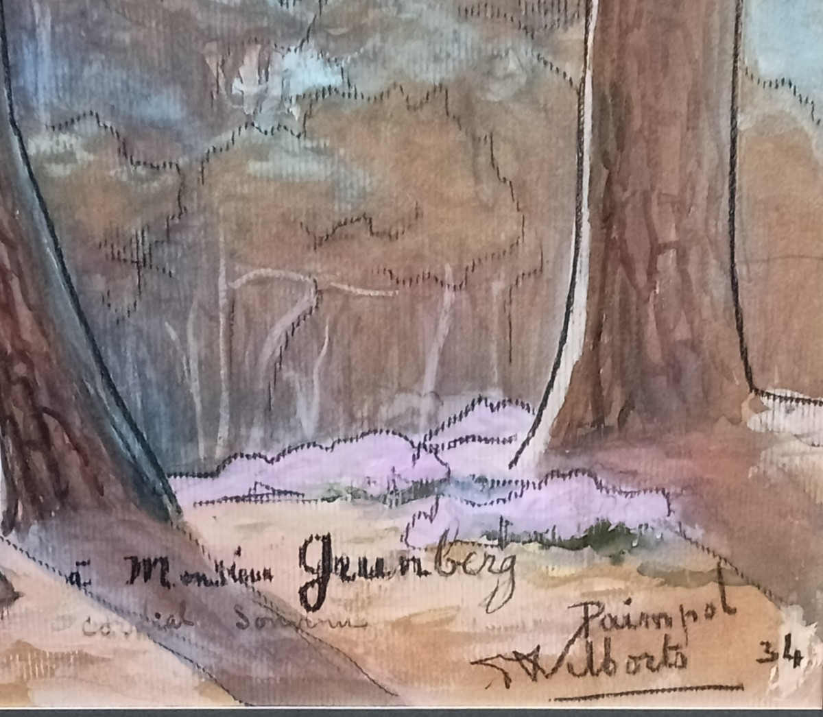 "paimpol," Gouache And Pastel On Cardboard, Signed Adrien Wilborts, Dated 1934, île De Bréhat, Brittany -photo-2