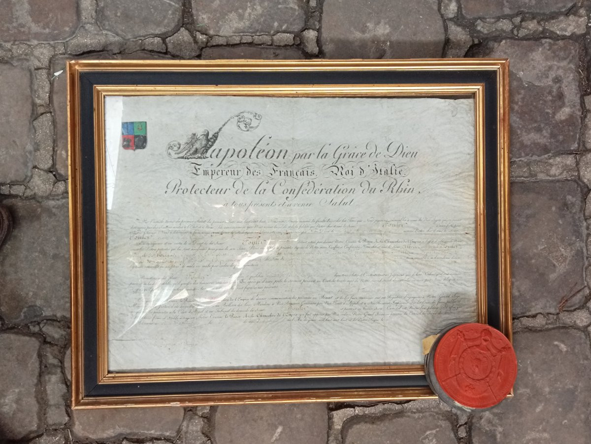 First Empire Patent Of Count For General Fouler, Equerry To The Empress, Signed Napoleon -photo-2