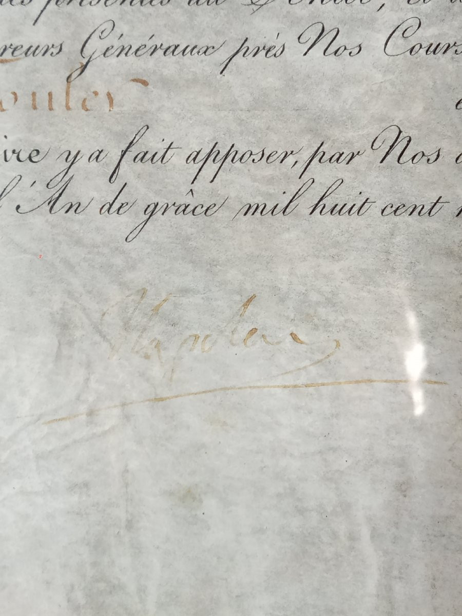 First Empire Patent Of Count For General Fouler, Equerry To The Empress, Signed Napoleon -photo-2