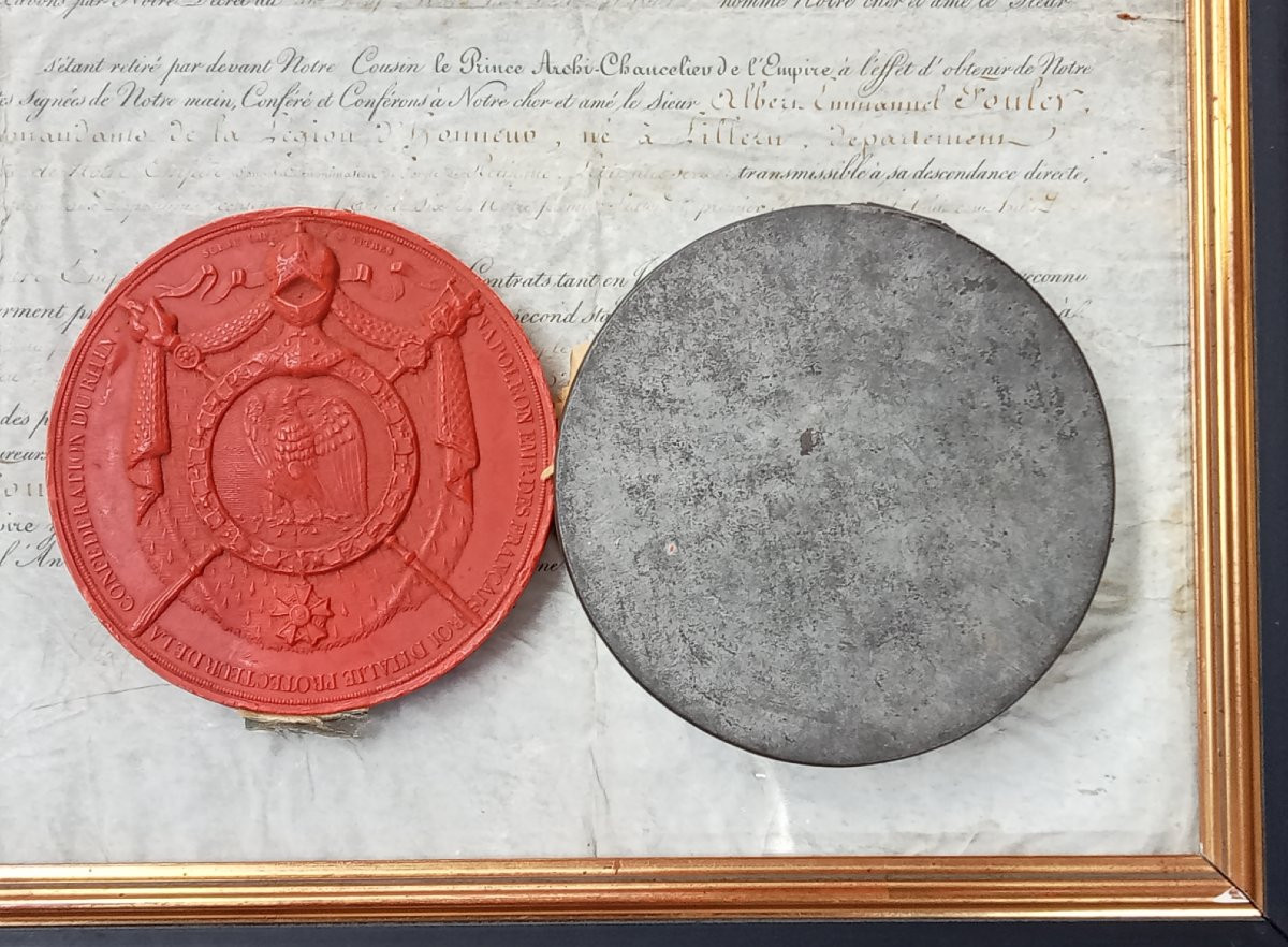 First Empire Patent Of Count For General Fouler, Equerry To The Empress, Signed Napoleon -photo-4