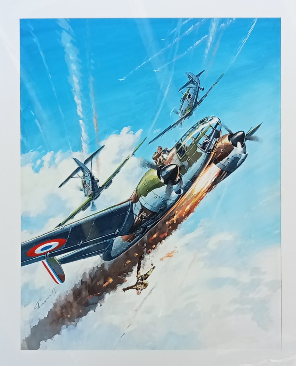 World War II Air Combat, Lucio Perinotto, Air And Space Painter, Gouache