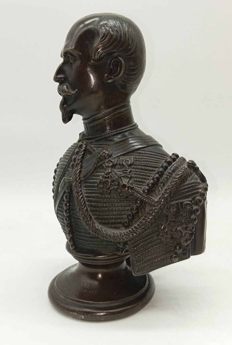 buste bronze Général Edgar NEY Prince de la Moskowa aide de camp Napoléon III Hussards 19e-photo-2