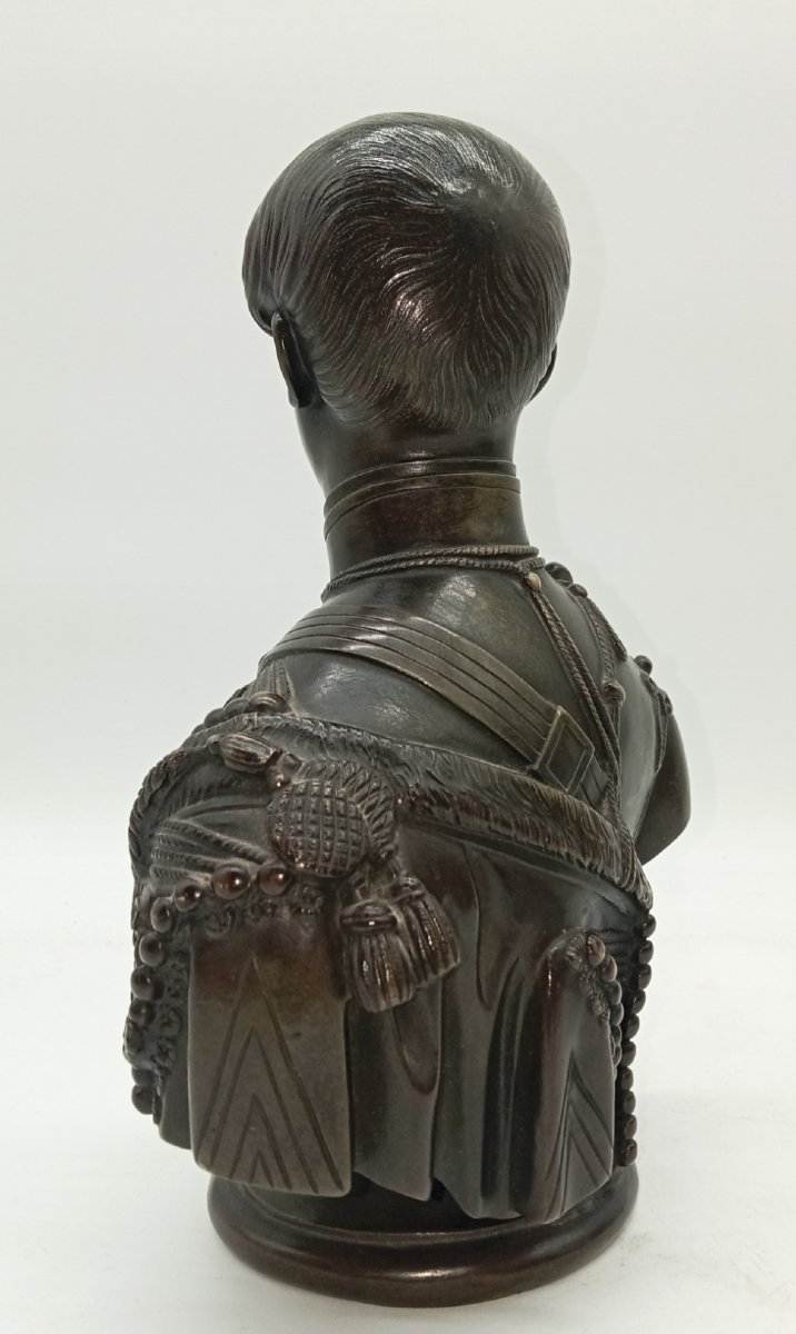buste bronze Général Edgar NEY Prince de la Moskowa aide de camp Napoléon III Hussards 19e-photo-3