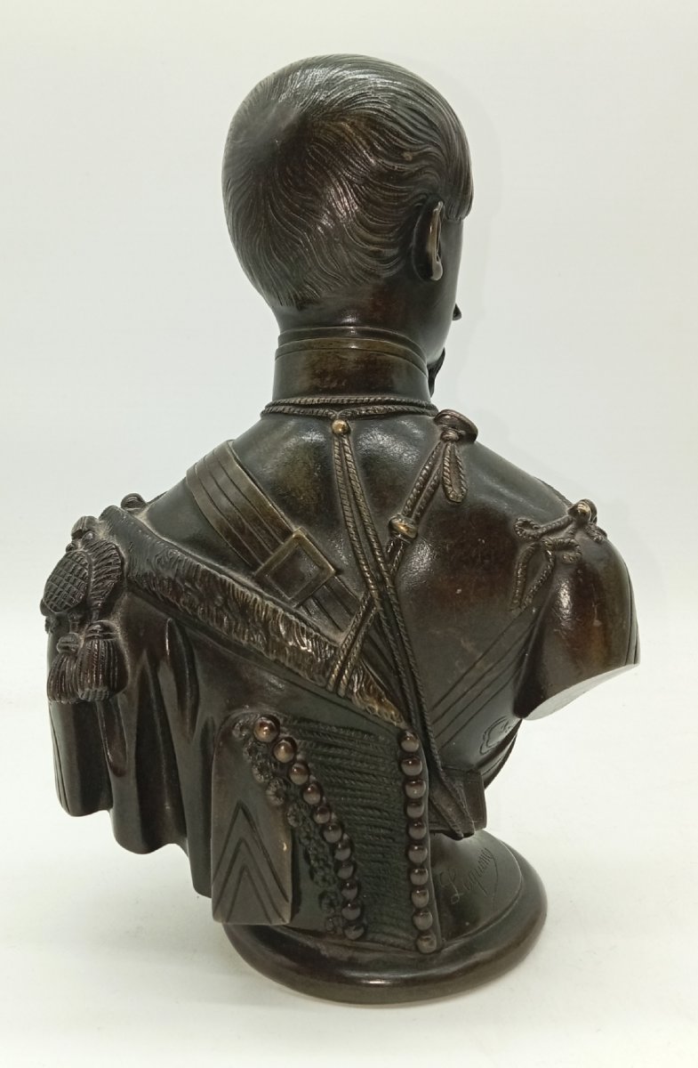 buste bronze Général Edgar NEY Prince de la Moskowa aide de camp Napoléon III Hussards 19e-photo-4
