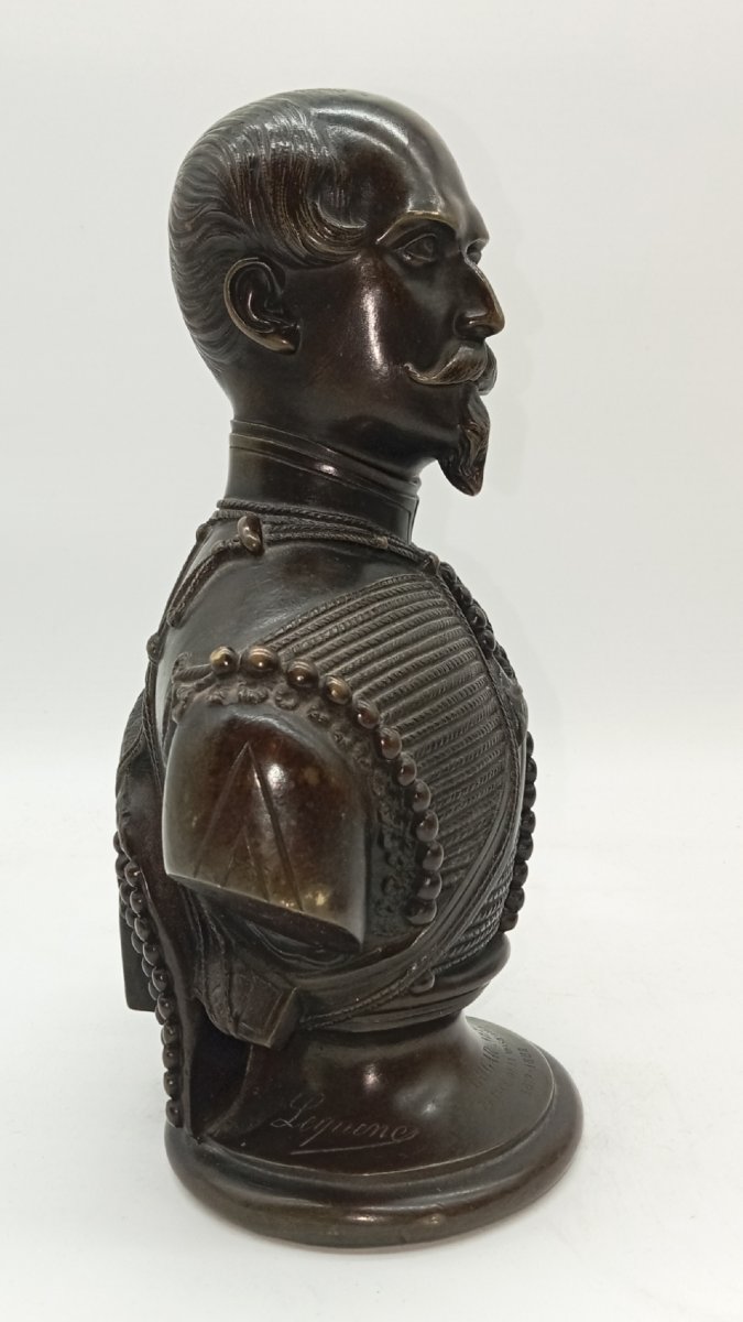 buste bronze Général Edgar NEY Prince de la Moskowa aide de camp Napoléon III Hussards 19e-photo-1