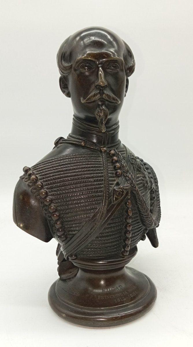 buste bronze Général Edgar NEY Prince de la Moskowa aide de camp Napoléon III Hussards 19e-photo-2