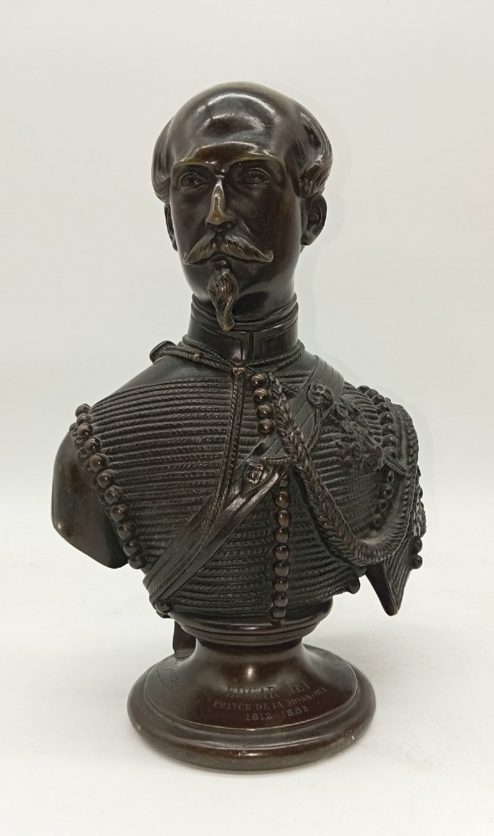 buste bronze Général Edgar NEY Prince de la Moskowa aide de camp Napoléon III Hussards 19e