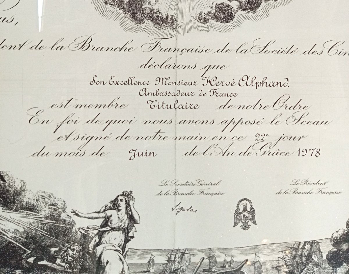 Order Of The Society Of The Cincinnati, Hervé Alphand, French Ambassador To The United States, 1978-photo-2