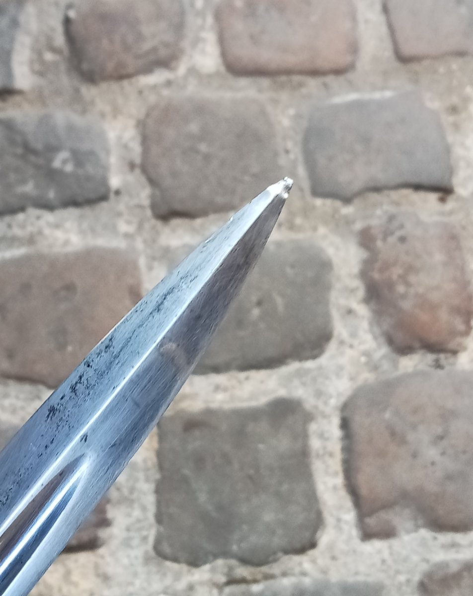 Dague de chasse à têtes de hures de sangliers garnitures en acier signée BARRE, Paris, 19e-photo-3