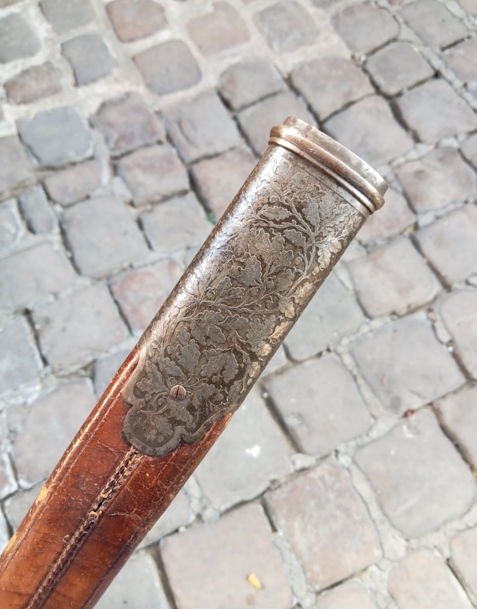 Dague de chasse à têtes de hures de sangliers garnitures en acier signée BARRE, Paris, 19e-photo-5