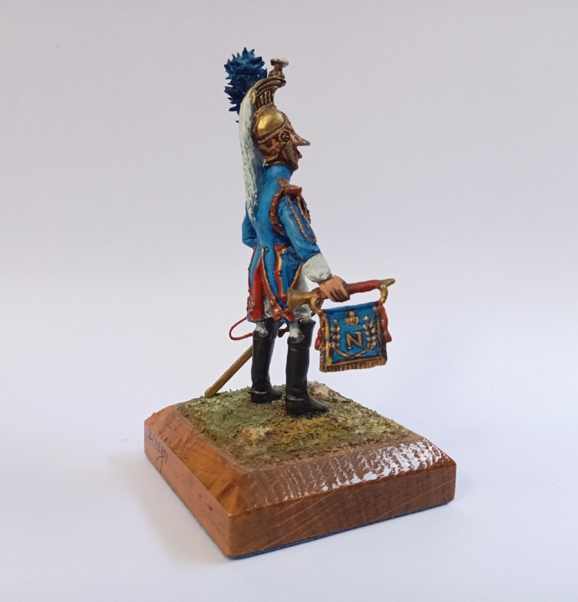 soldat de plomb, figurine peinture fine, trompette des Dragons de la Garde Impériale, Debersi-photo-2