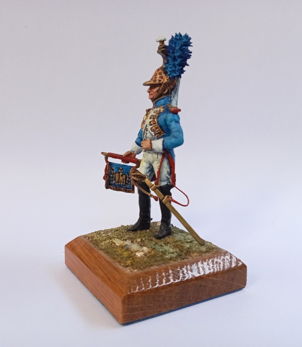 soldat de plomb, figurine peinture fine, trompette des Dragons de la Garde Impériale, Debersi-photo-4
