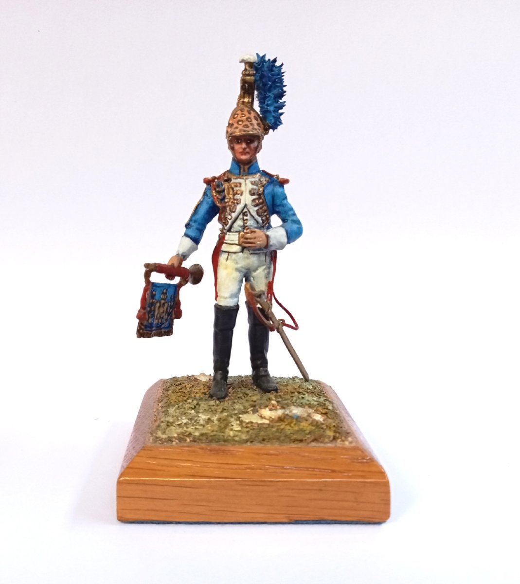 soldat de plomb, figurine peinture fine, trompette des Dragons de la Garde Impériale, Debersi