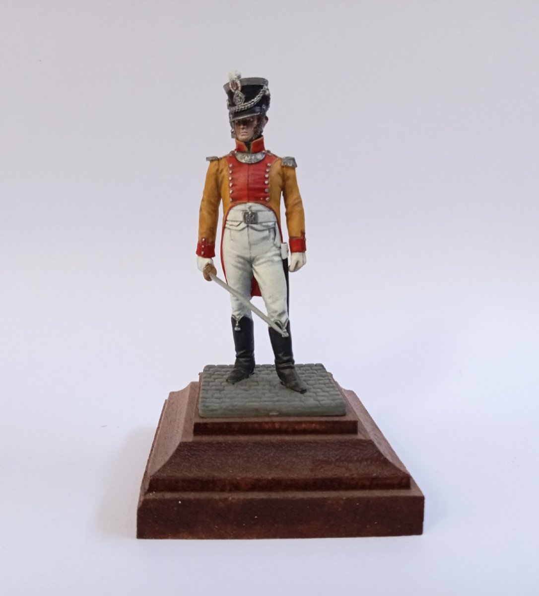 soldat de plomb, figurine peinture fine, officier du Bataillon de Neuchâtel, 1er Empire, 1808