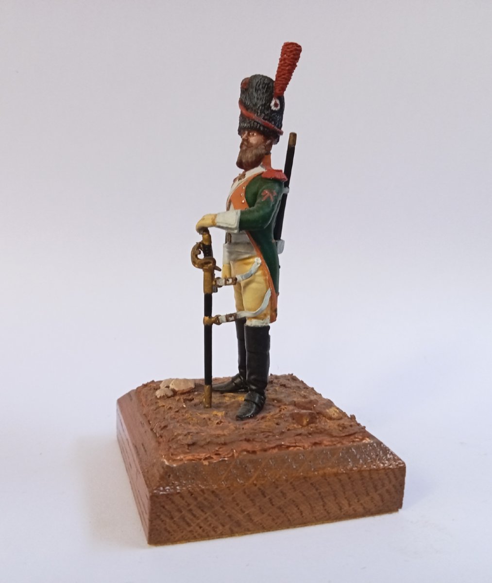 Lead Soldier, Finely Painted Figurine, Sapper Of The 28th Dragoon Regiment, 1809, First Empire, Debersi-photo-2