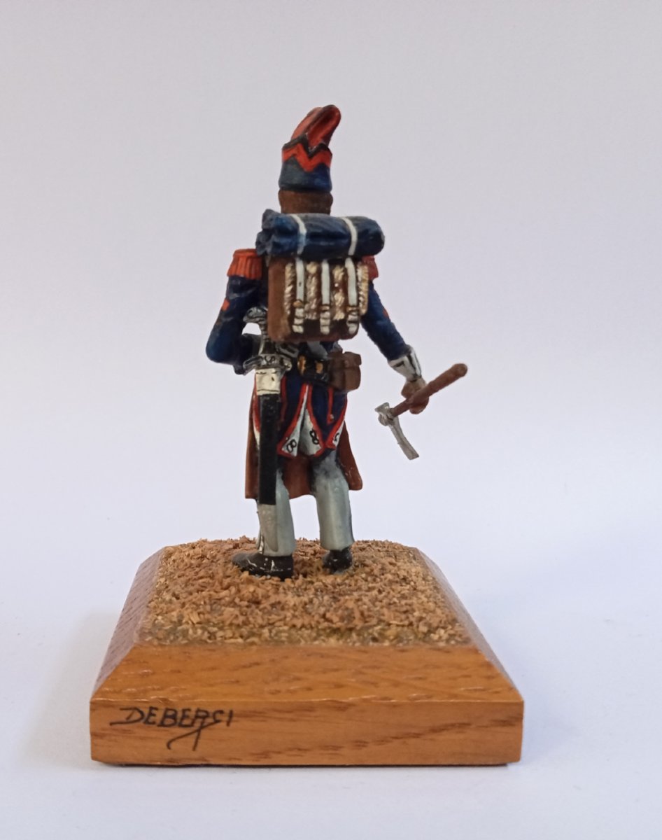 Lead Soldier, Finely Painted Figurine, Line Infantry Sapper, 1809, First Empire, Debersi-photo-3