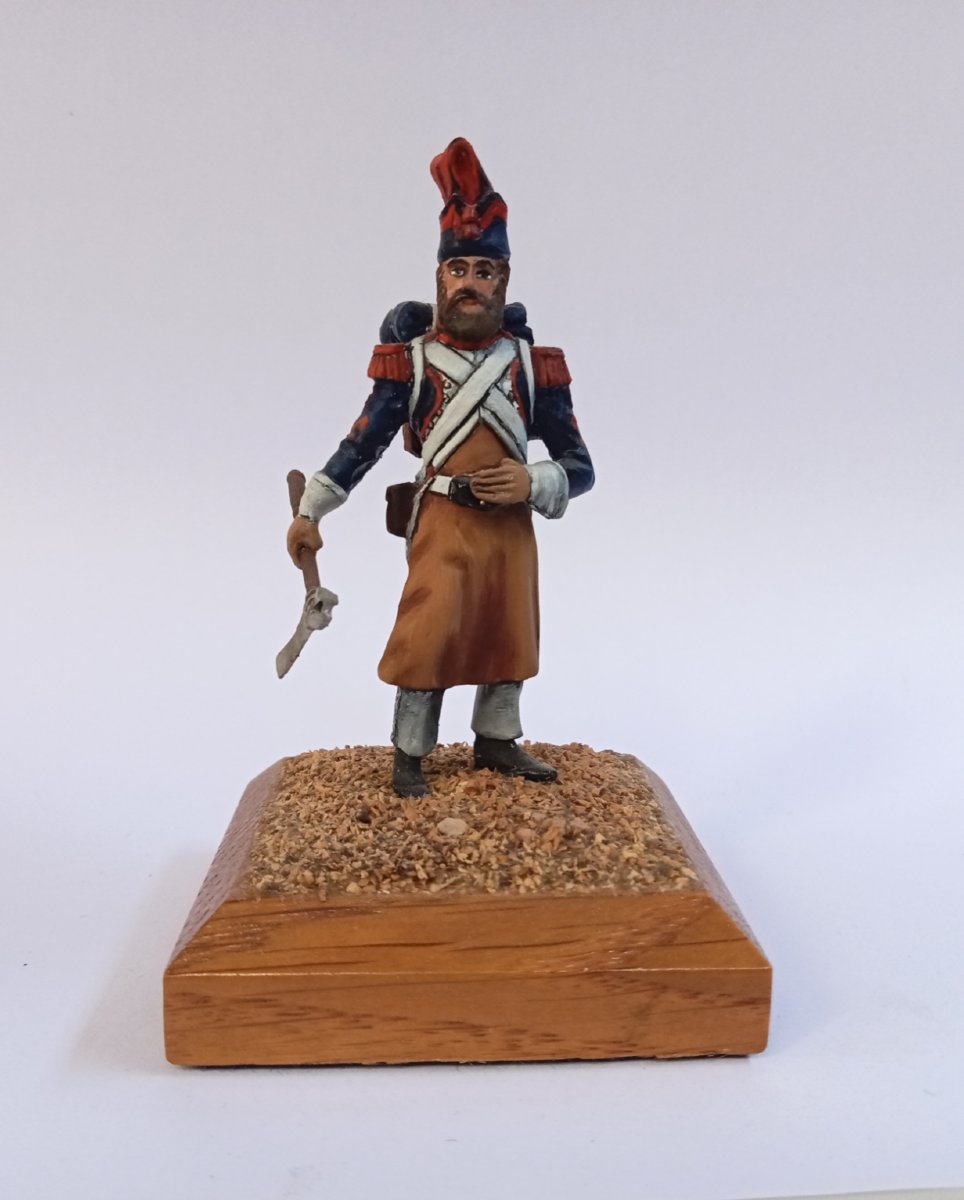 Lead Soldier, Finely Painted Figurine, Line Infantry Sapper, 1809, First Empire, Debersi