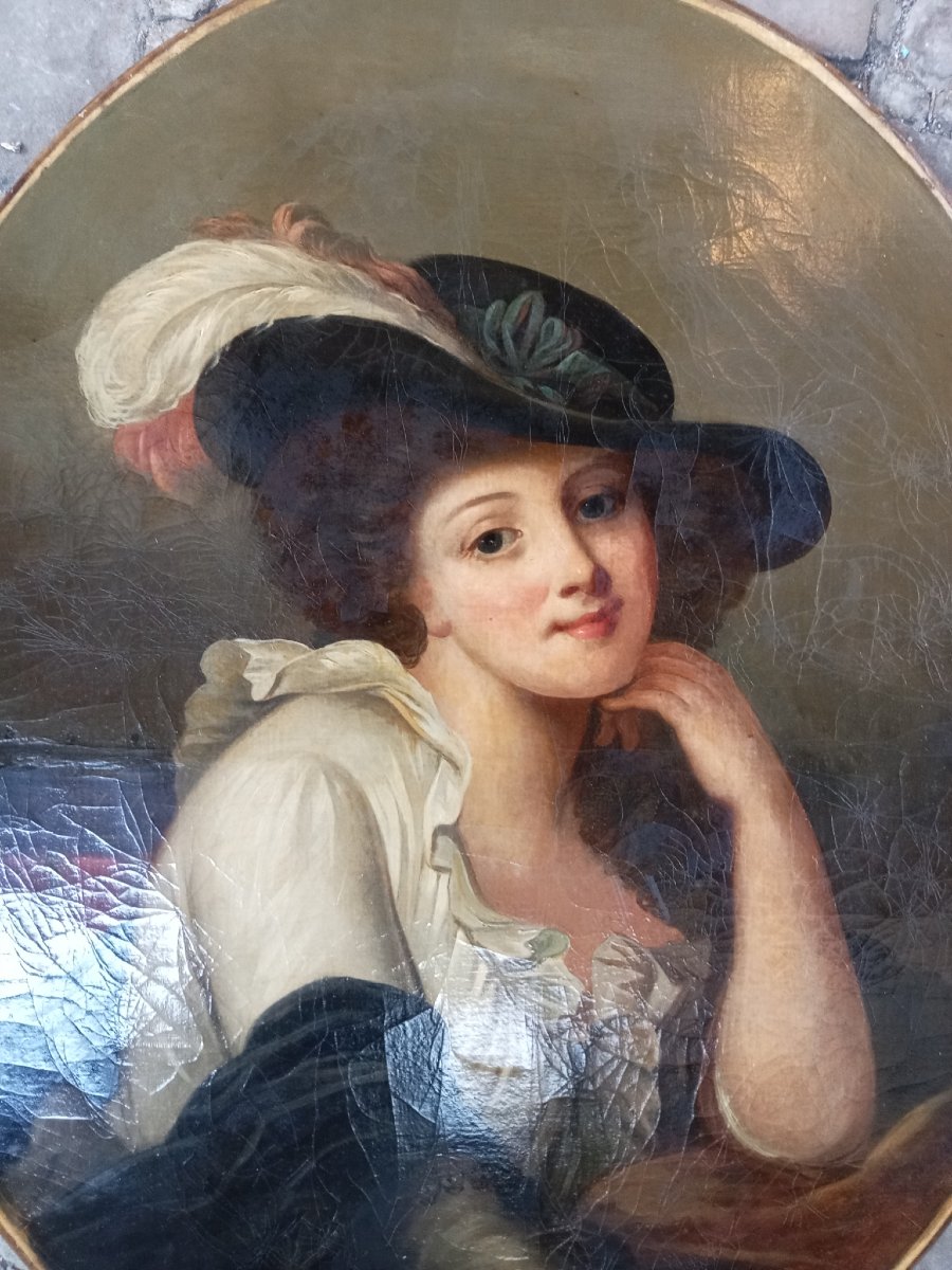 portrait de Madame Sophie Arnould actrice cantatrice d'après Jean-Baptiste Greuze, début du 19e-photo-2
