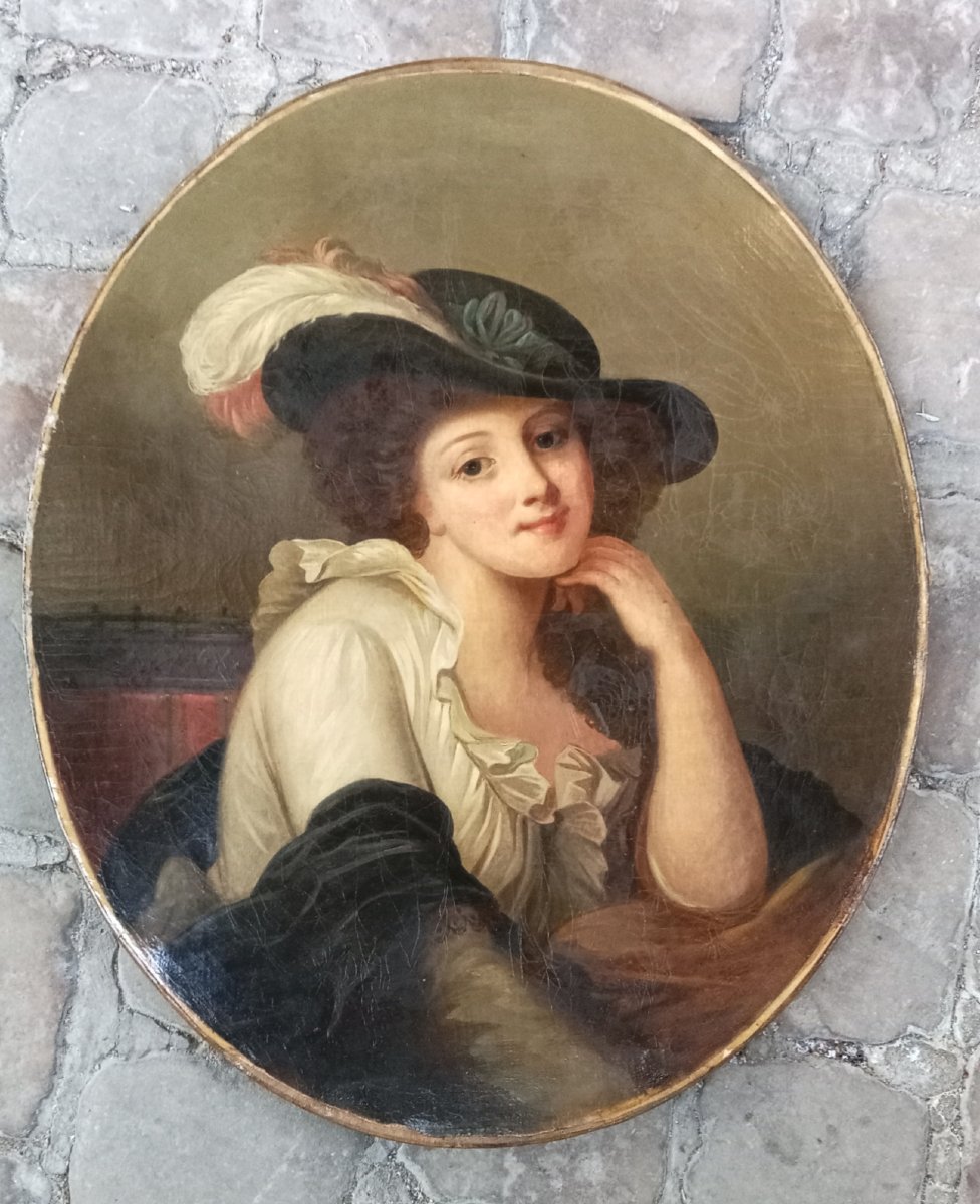 portrait de Madame Sophie Arnould actrice cantatrice d'après Jean-Baptiste Greuze, début du 19e