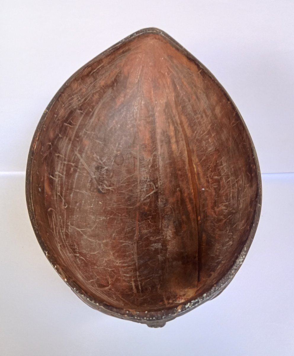 gobelet de marin en demi noix de coco sculptée décors attributs révolutionnaire 18e Révolution -photo-3