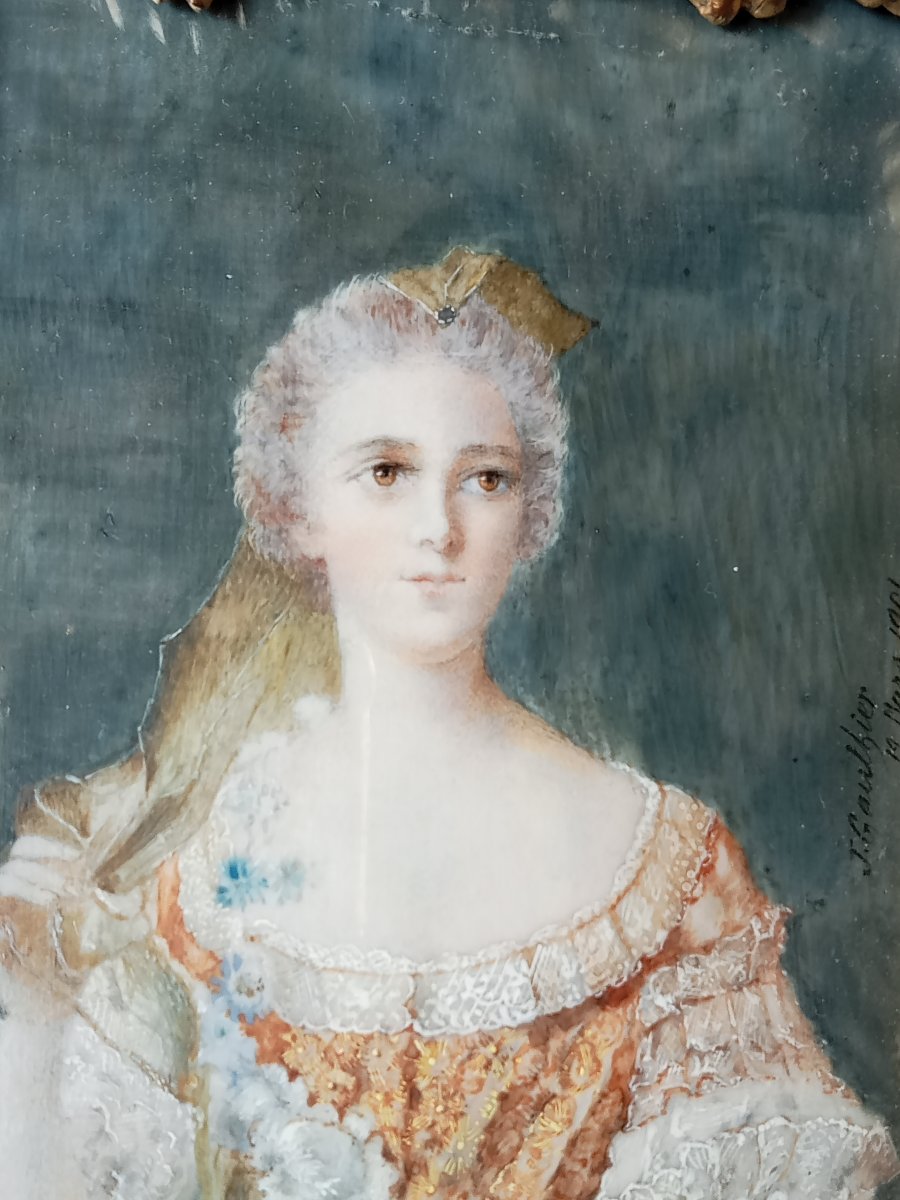 Miniature Portrait Of Madame Sophie Of France, Daughter Of King Louis XV And Marie Leszczyńska-photo-2