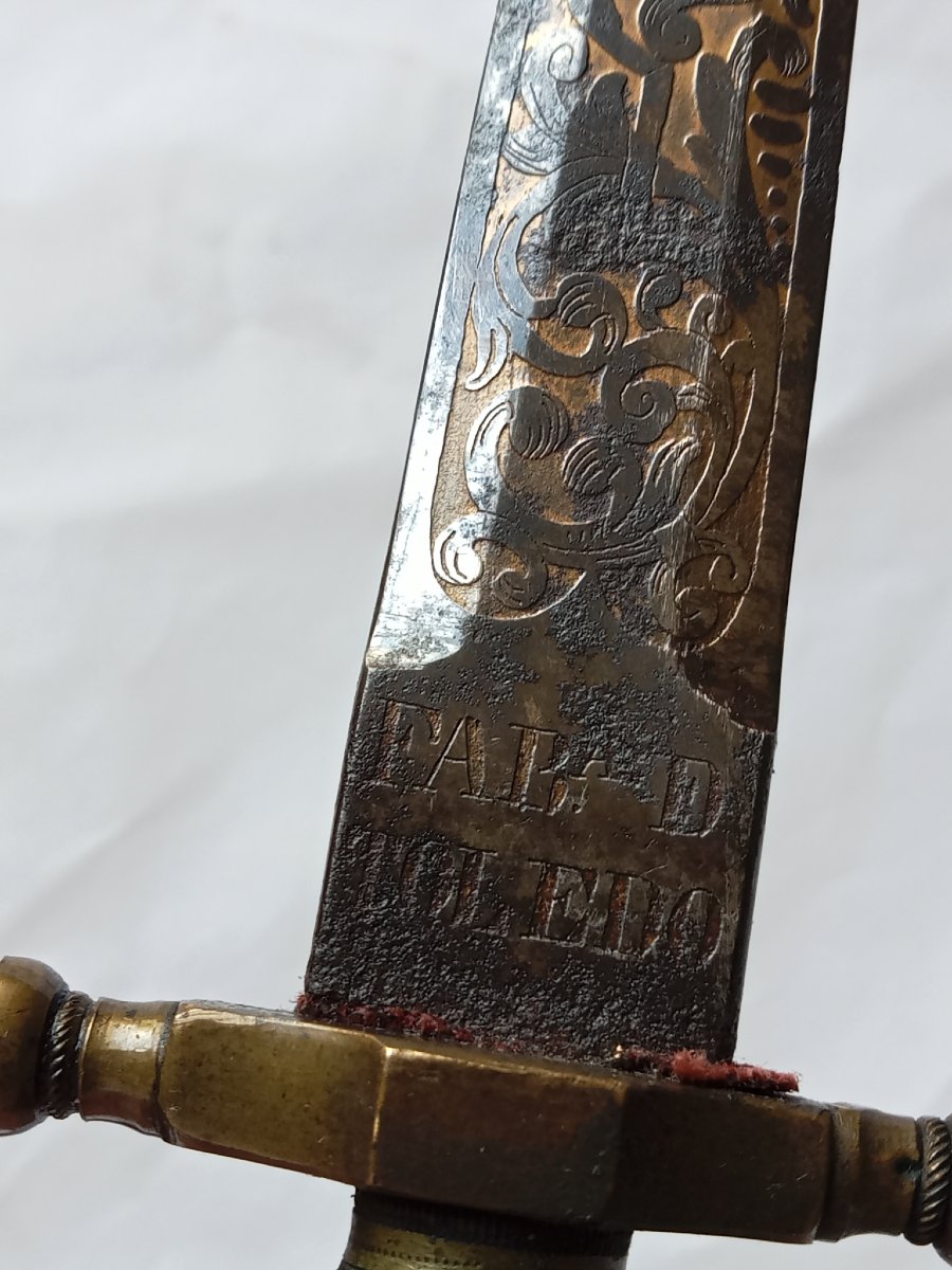 Spanish Hunting Dagger Known As A "baïonnette Bouchon," From Toledo, Dated 1860. 19th Century. Toledo-photo-3