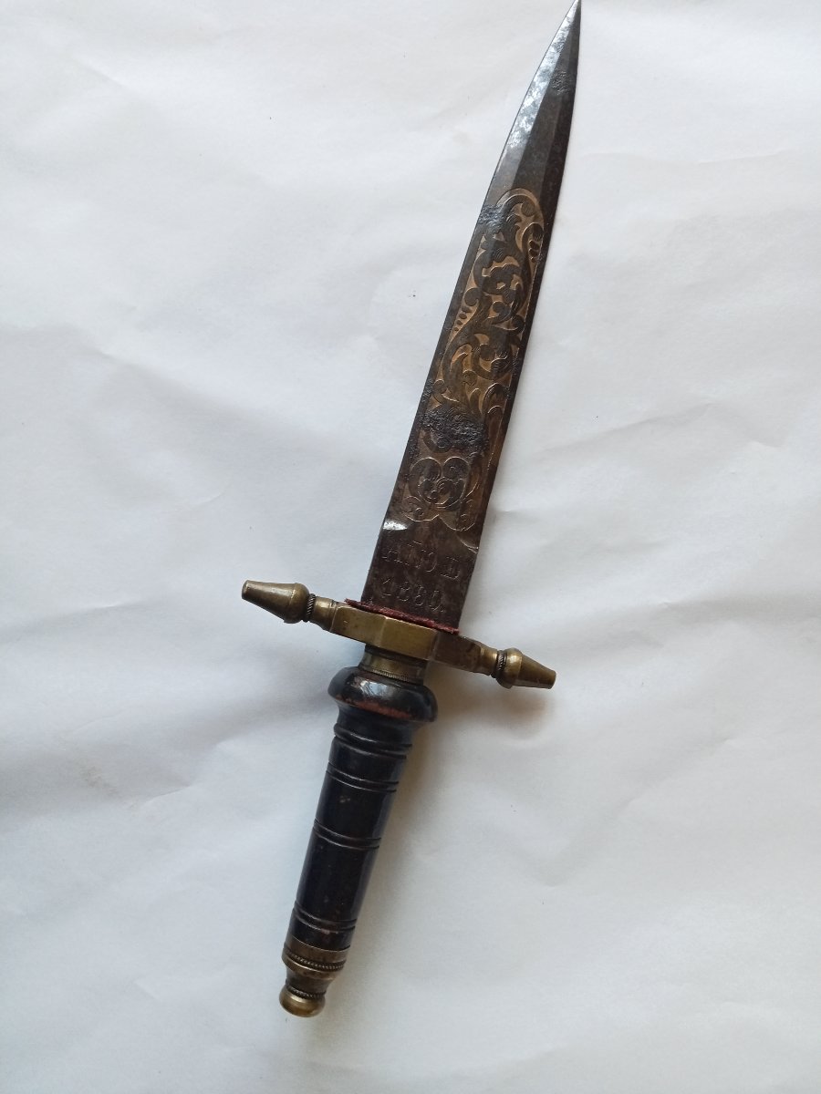 Spanish Hunting Dagger Known As A "baïonnette Bouchon," From Toledo, Dated 1860. 19th Century. Toledo-photo-4