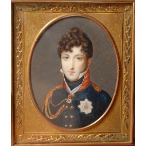 Miniature, Portrait Duc Ernest De Saxe-cobourg-saalfeld (1784-1844) , Attribuée à Daniel Saint