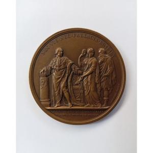 Médaille Roi LOUIS XVIII, refus de Varsovie, 1803, par Andrieu 