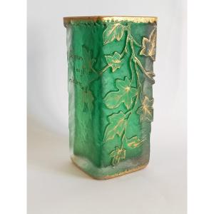 Daum "parlant" Vase, Nancy Circa 1900