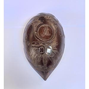 Sailor's Cup Carved From Half A Coconut, Decorated With Motifs From The 18th-century French Revolution