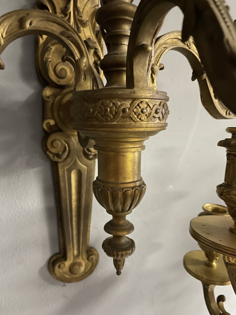 Suite De Bougeoirs En Bronze Signés Ferdinand Barbedienne-photo-5