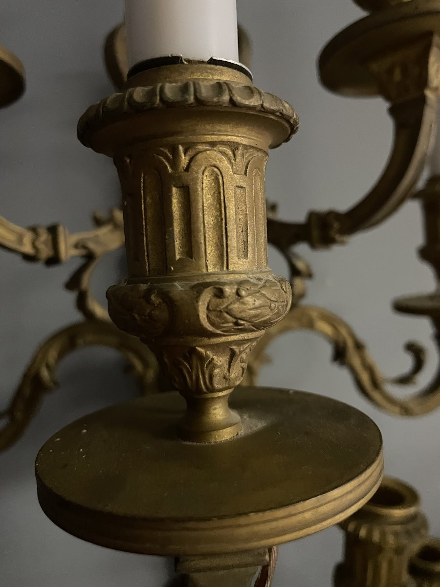 Suite De Bougeoirs En Bronze Signés Ferdinand Barbedienne-photo-6