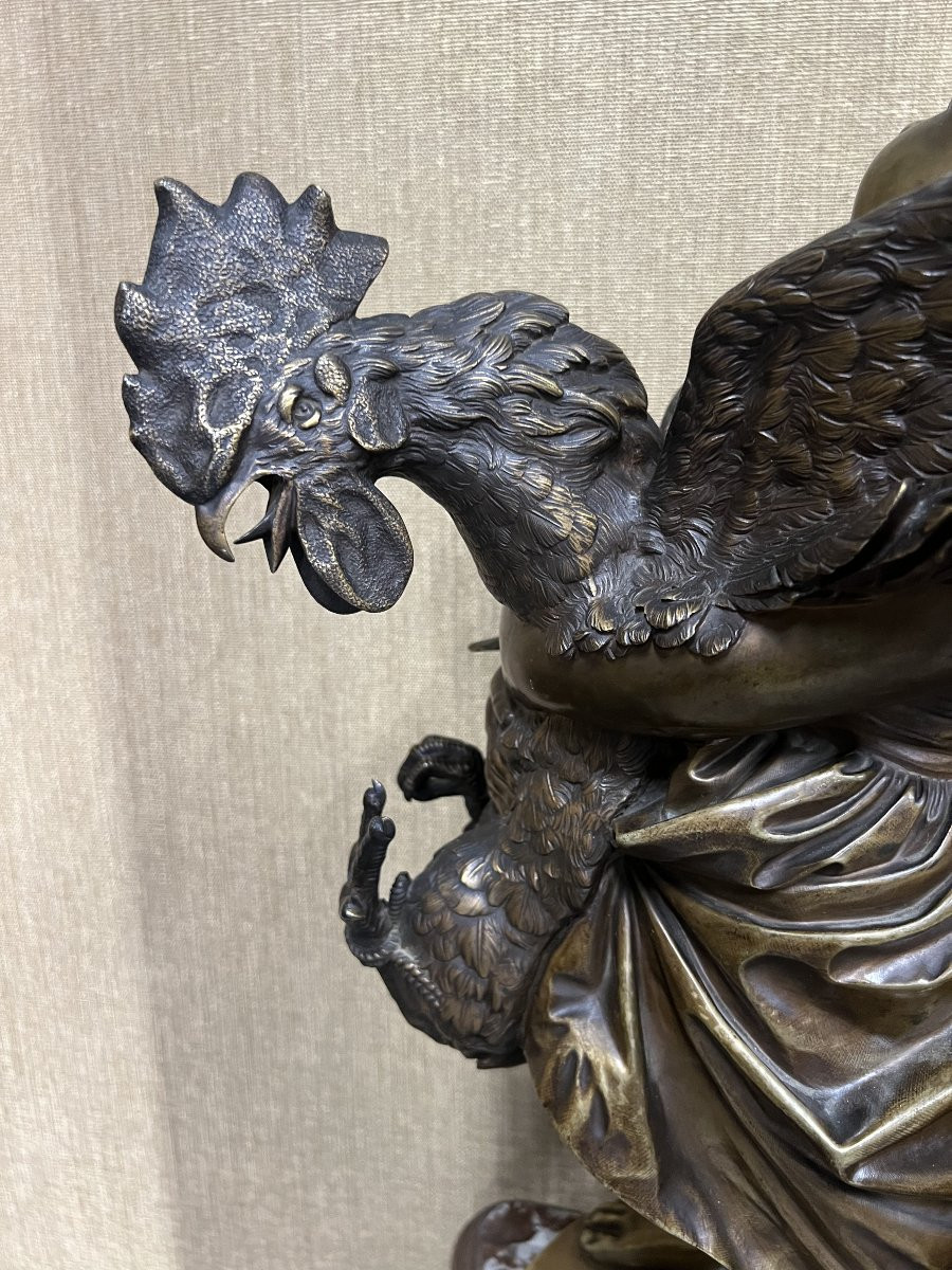 Sculpture en Bronze Enfant au coq Signé Cecioni  XIXe siécle -photo-6