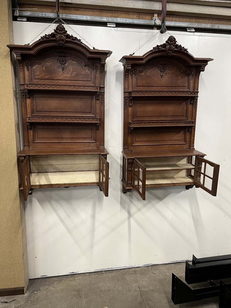 A Few Louis XV Style Wall Cabinets/display Cabinets, Circa 1920, In Oak-photo-6