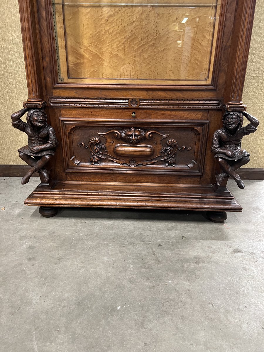 Renaissance Display Cabinet In Walnut, Circa 1880-photo-3