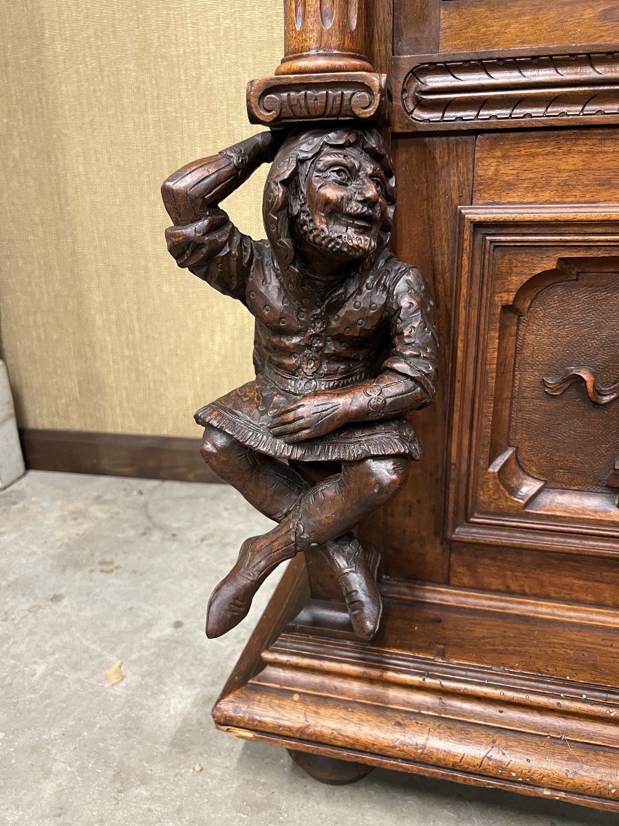 Renaissance Display Cabinet In Walnut, Circa 1880-photo-4