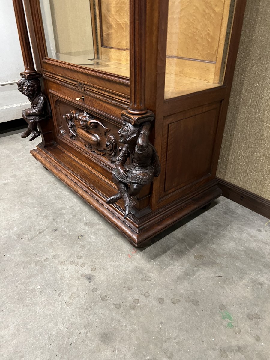 Renaissance Display Cabinet In Walnut, Circa 1880-photo-4