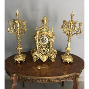 Gilt Bronze Clockset 