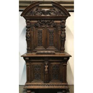 A 19th-century French Renaissance-style Two-part Walnut Cabinet