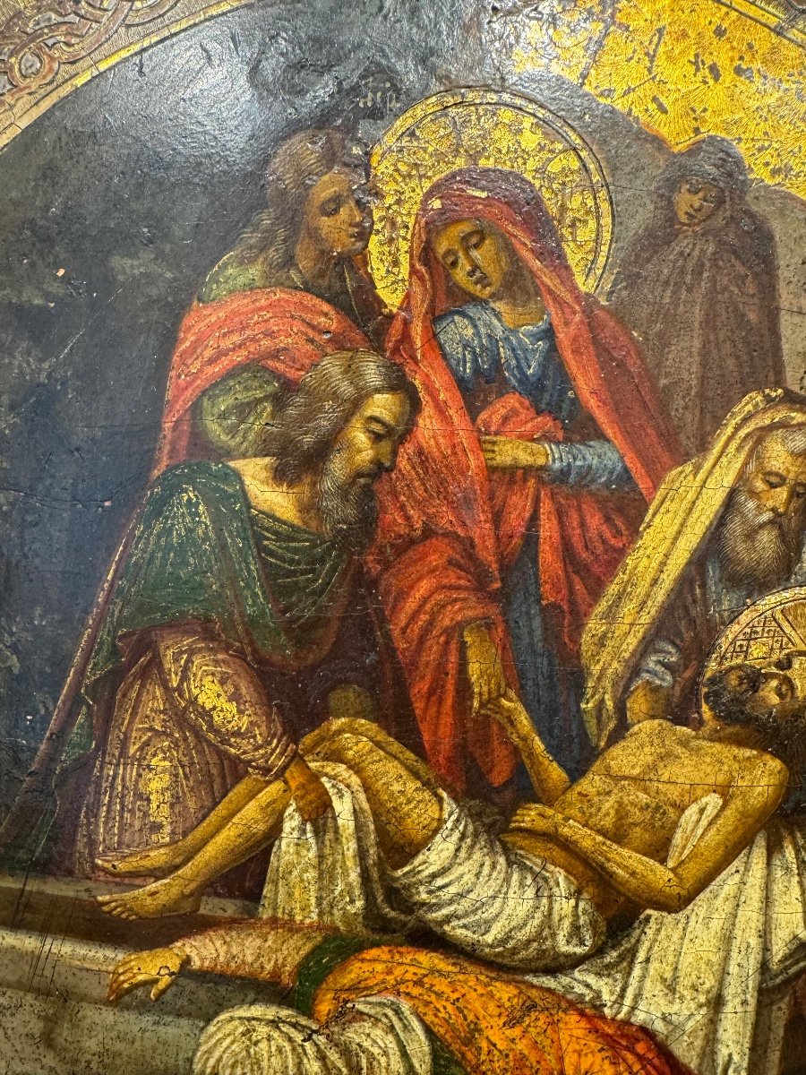 Tableau du XVIIIe siècle représentant la Lamentation sur le Christ mort-photo-2