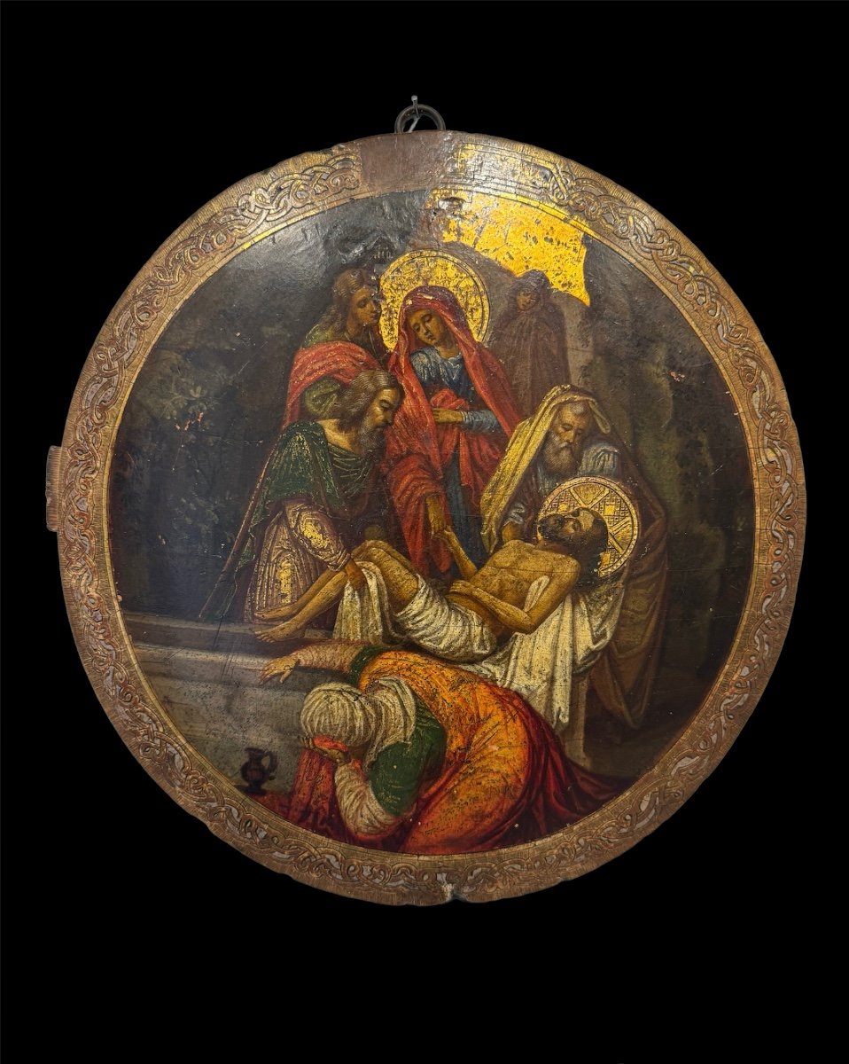 Tableau du XVIIIe siècle représentant la Lamentation sur le Christ mort