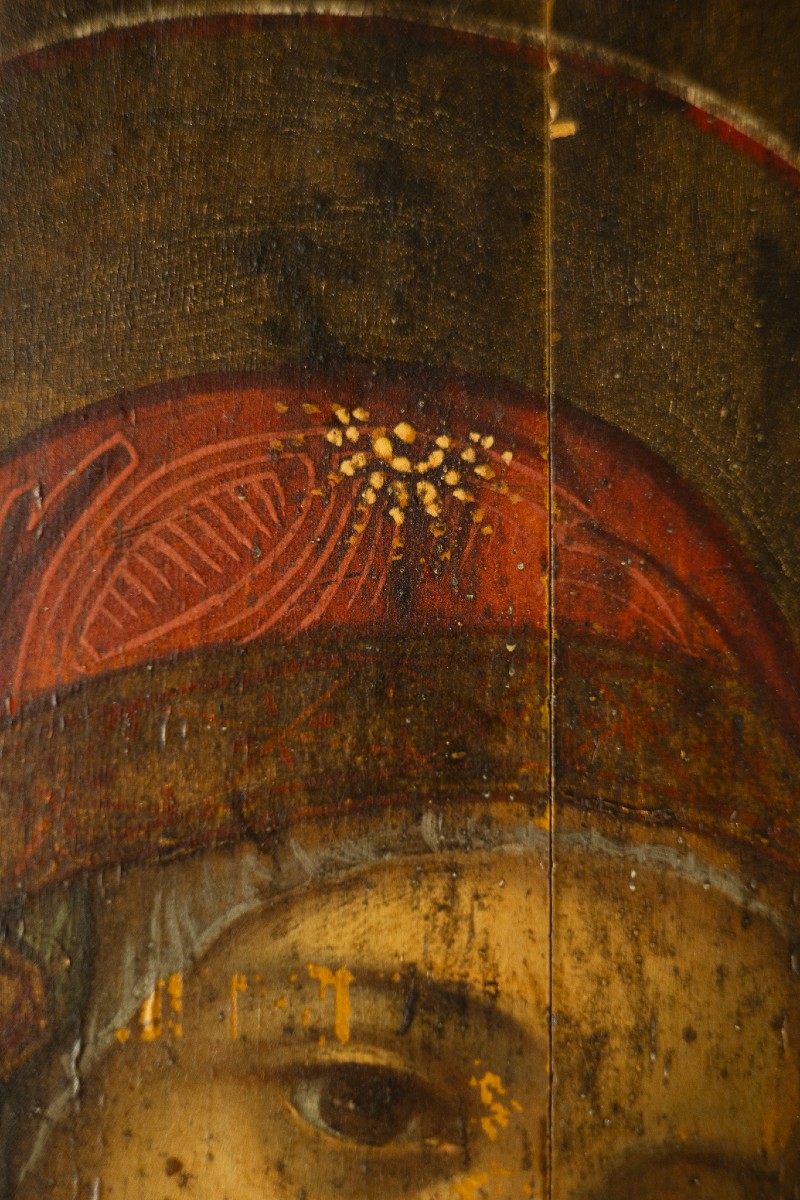 Oil On Wood, Virgin Of Kazan To The Savior Child Of The World - Venetian Crest, 17st-photo-5