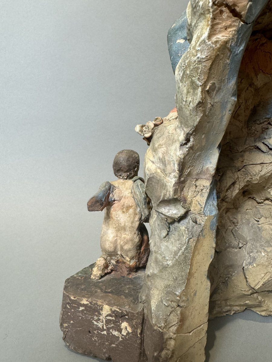 Groupe sculpteur en terre cuite de Angelo Piò (1690-1769) - XVIII siecle-photo-3