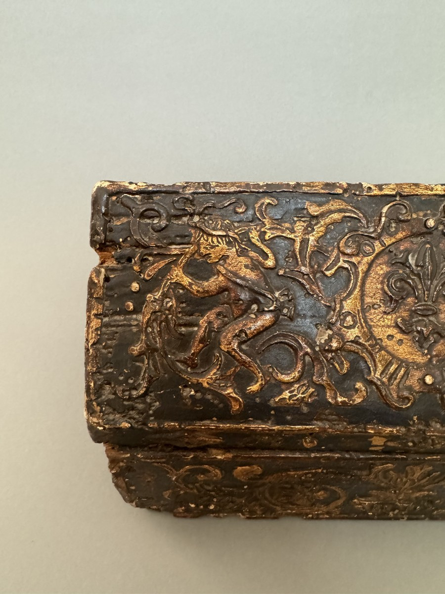 Coffret en bois et stuc du XIXe siècle-photo-2