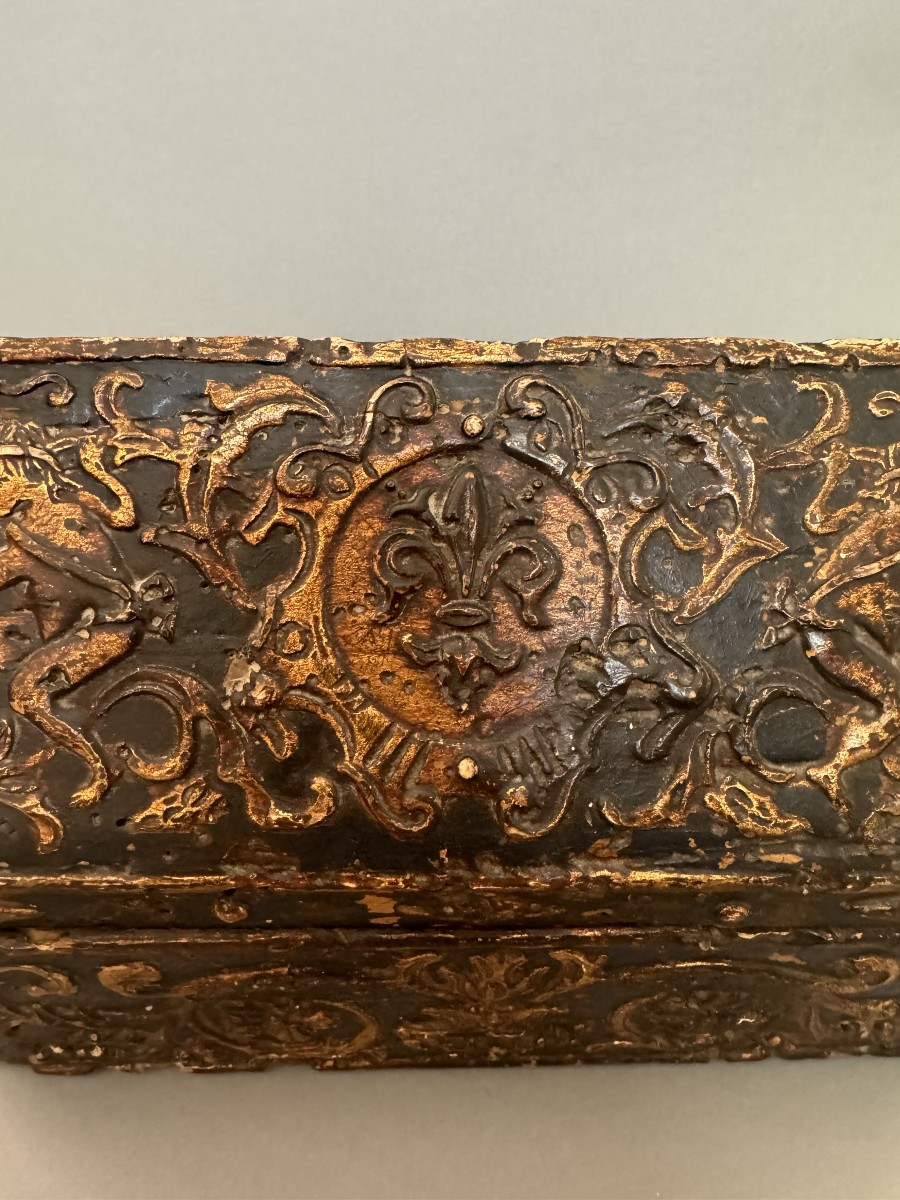 Coffret en bois et stuc du XIXe siècle-photo-3