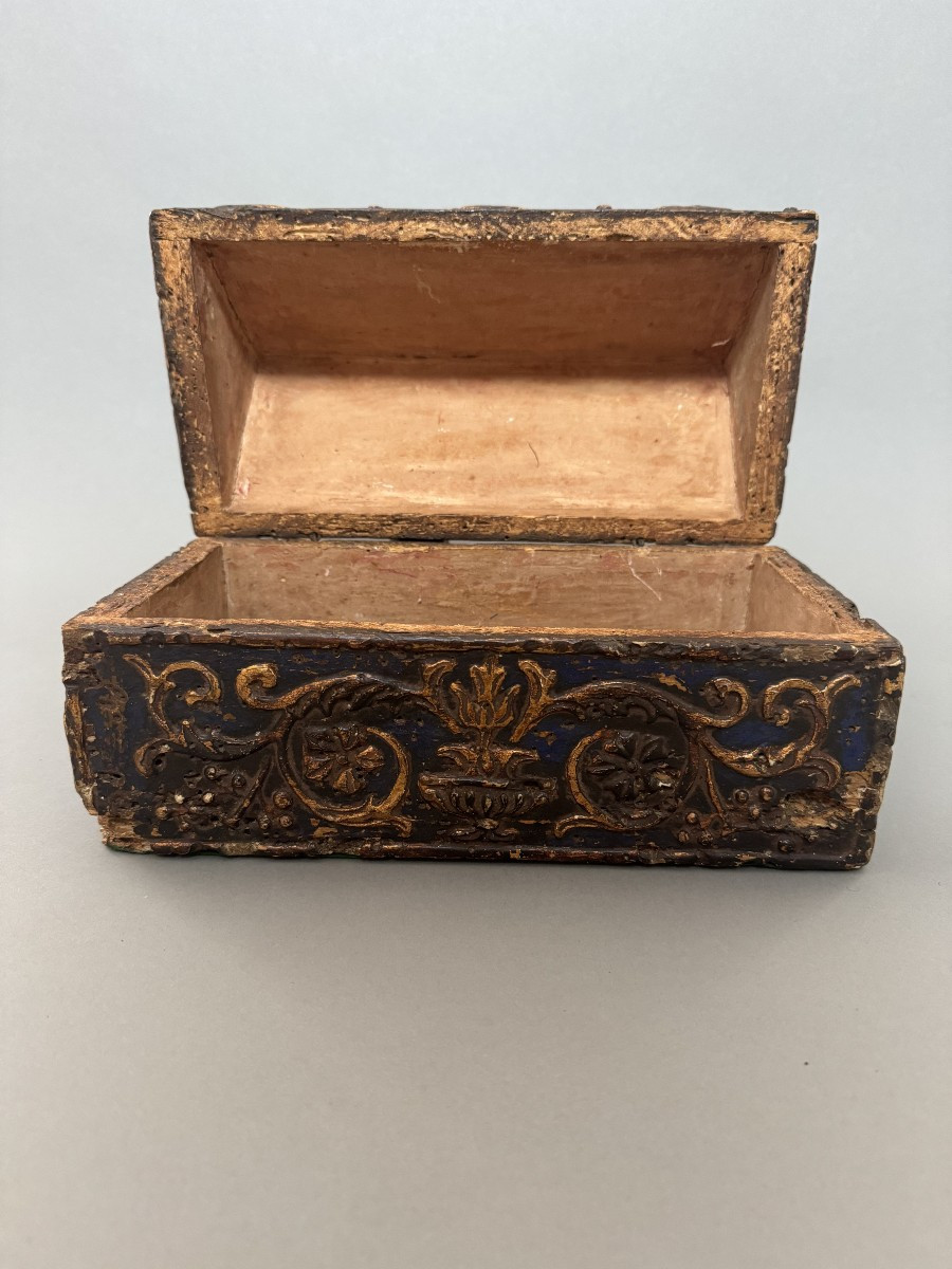 Coffret en bois et stuc du XIXe siècle-photo-2
